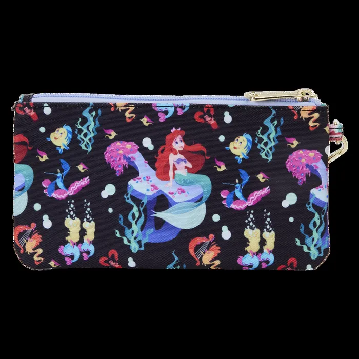 Loungefly Bags and Wallets Unisex The Little Mermaid 35th Anniversary Life Is The Bubbles AllOver Print Nylon Zipper Pouch Wristlet Loungefly Bags and Wallets Unisex The Little Mermaid 35th Anniversary Life Is The Bubbles AllOver Print Nylon Zipper Pouch Wristlet