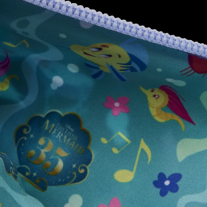 Loungefly Bags and Wallets Unisex The Little Mermaid 35th Anniversary Life Is The Bubbles AllOver Print Nylon Zipper Pouch Wristlet Loungefly Bags and Wallets Unisex The Little Mermaid 35th Anniversary Life Is The Bubbles AllOver Print Nylon Zipper Pouch Wristlet
