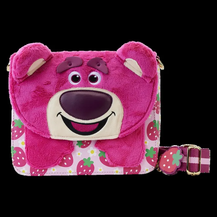 Loungefly Crossbody Bags Unisex Toy Story Lotso Plush Berry Strap Crossbody Bag