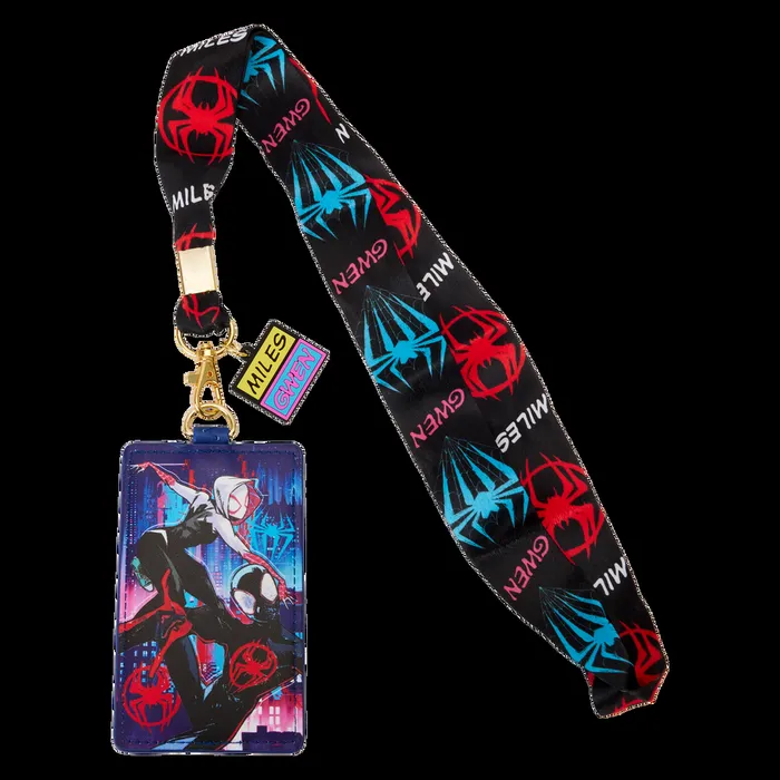 Loungefly Small Accessories Unisex SpiderVerse Miles Morales and SpiderGwen Lanyard With Card Holder Loungefly Small Accessories Unisex SpiderVerse Miles Morales and SpiderGwen Lanyard With Card Holder