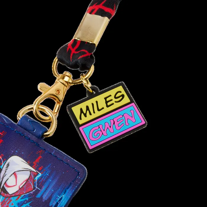 Loungefly Small Accessories Unisex SpiderVerse Miles Morales and SpiderGwen Lanyard With Card Holder Loungefly Small Accessories Unisex SpiderVerse Miles Morales and SpiderGwen Lanyard With Card Holder
