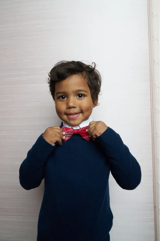 LoveShackFancy Bastow Tartan Bow Tie Cheery Red Kids Mommy and Me
