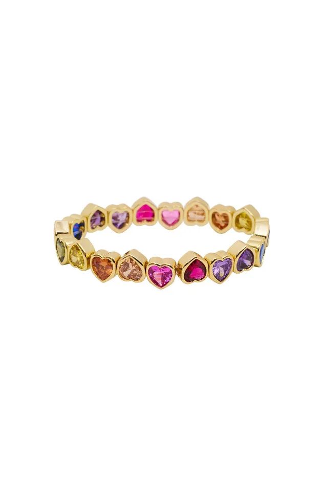 LoveShackFancy Erin Wachs Large Heart Stretch Bracelet Multi Women Jewelry
