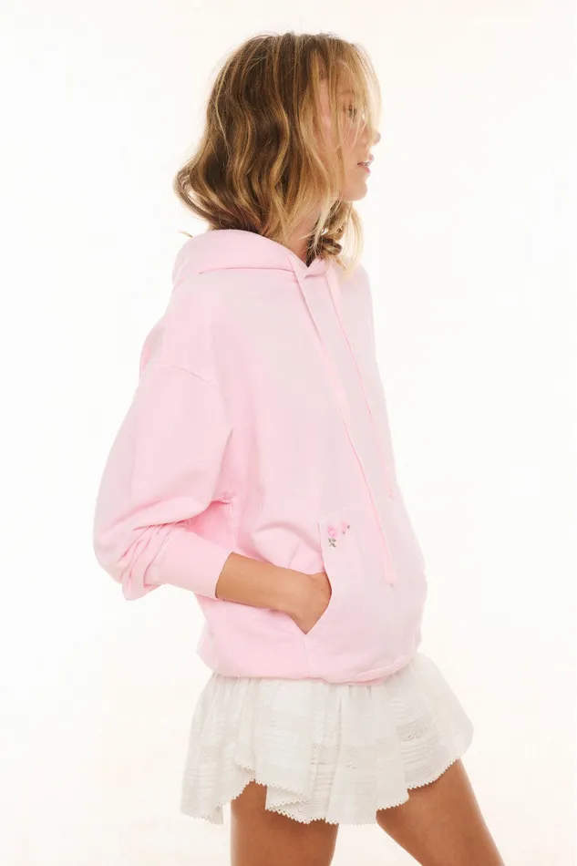 LoveShackFancy Lalita Hoodie Powder Pink Women Tees and Fleece