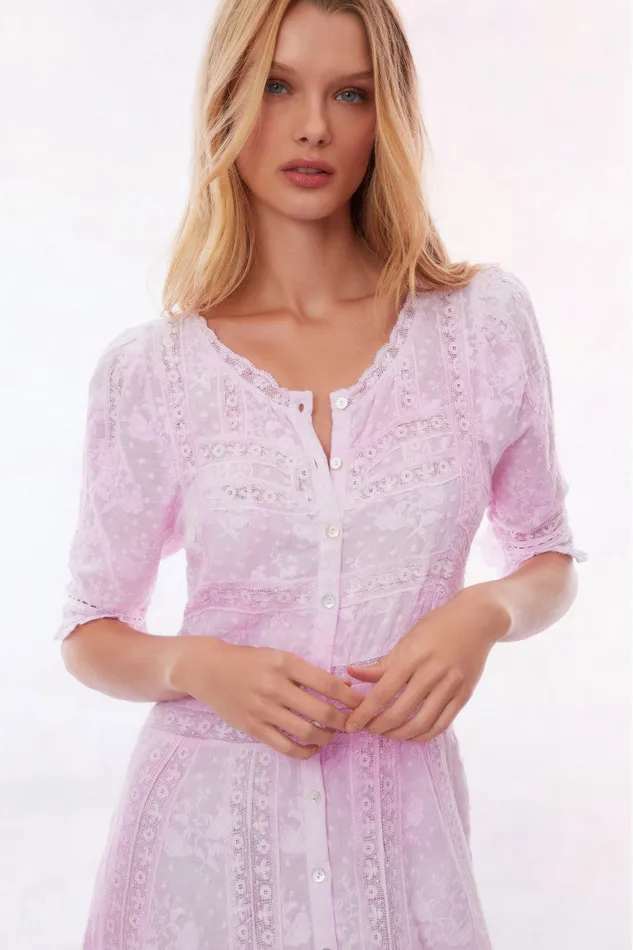 LoveShackFancy Minka Maxi Dress Peony Pink Women Dresses LoveShackFancy Minka Maxi Dress Peony Pink Women Dresses