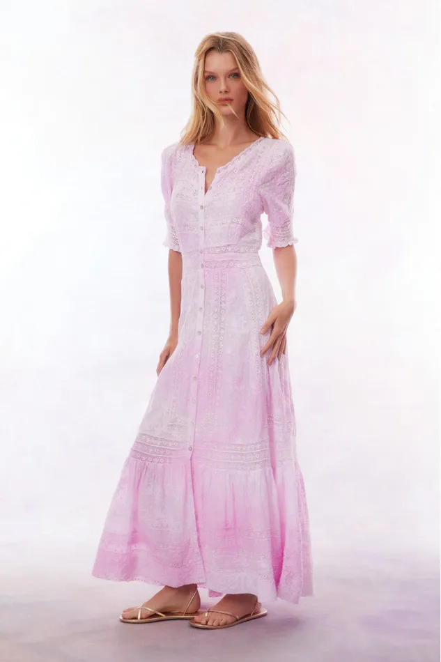 LoveShackFancy Minka Maxi Dress Peony Pink Women Dresses LoveShackFancy Minka Maxi Dress Peony Pink Women Dresses