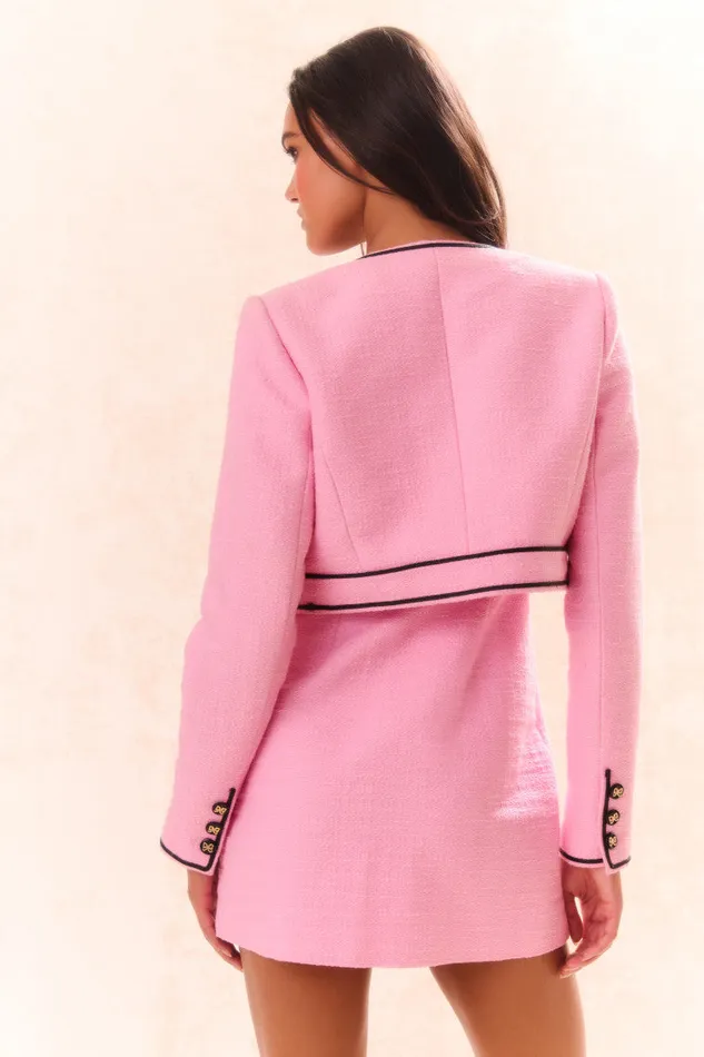 LoveShackFancy Talika Tweed Jacket Pirouette Pink WomenKids Jackets and Coats LoveShackFancy Talika Tweed Jacket Pirouette Pink WomenKids Jackets and Coats