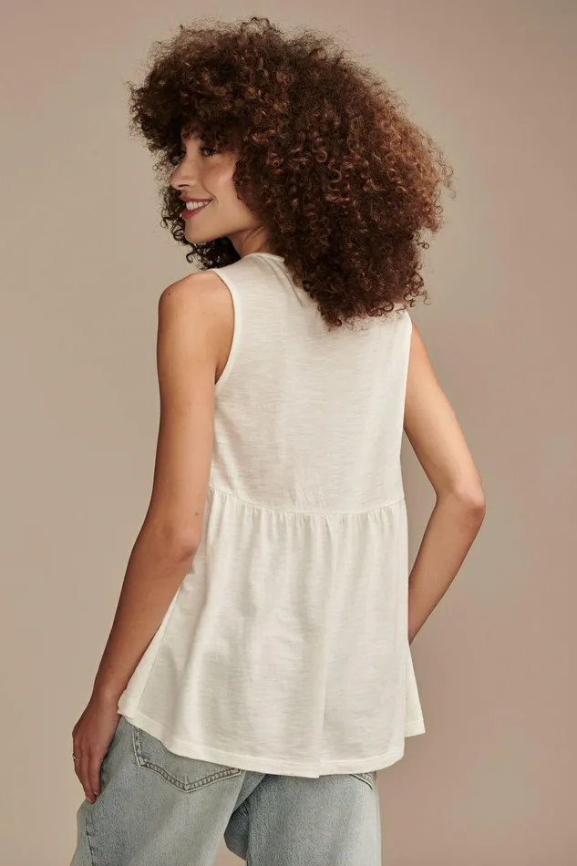 Lucky Brand All Tops Lace Trim Mix Tunic Tank Whisper White 8211 Women