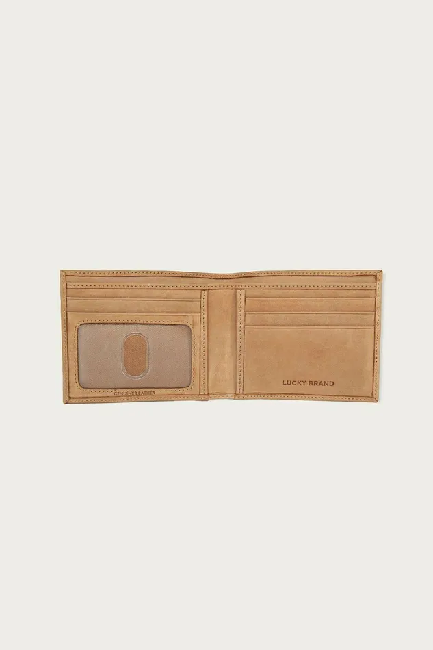 Lucky Brand Bags and Wallets Flag Embossed Leather Bifold Wallet Medium Brown 8211 Men