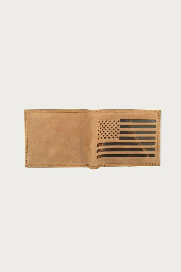 Lucky Brand Bags and Wallets Flag Embossed Leather Bifold Wallet Medium Brown 8211 Men