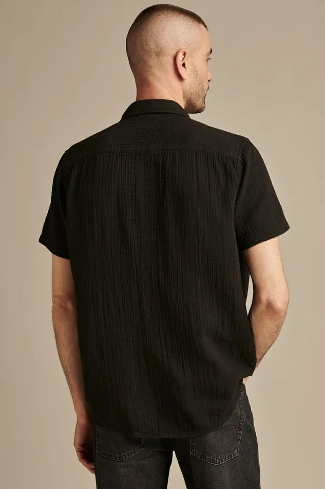 Lucky Brand ButtonDowns Short Sleeve Double Weave Utility Shirt Raven 8211 Men