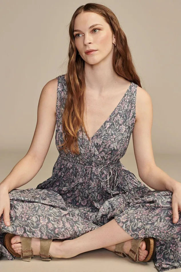 Lucky Brand Dresses Beachy Breazy Maxi Dress Blue Multi 8211 Women