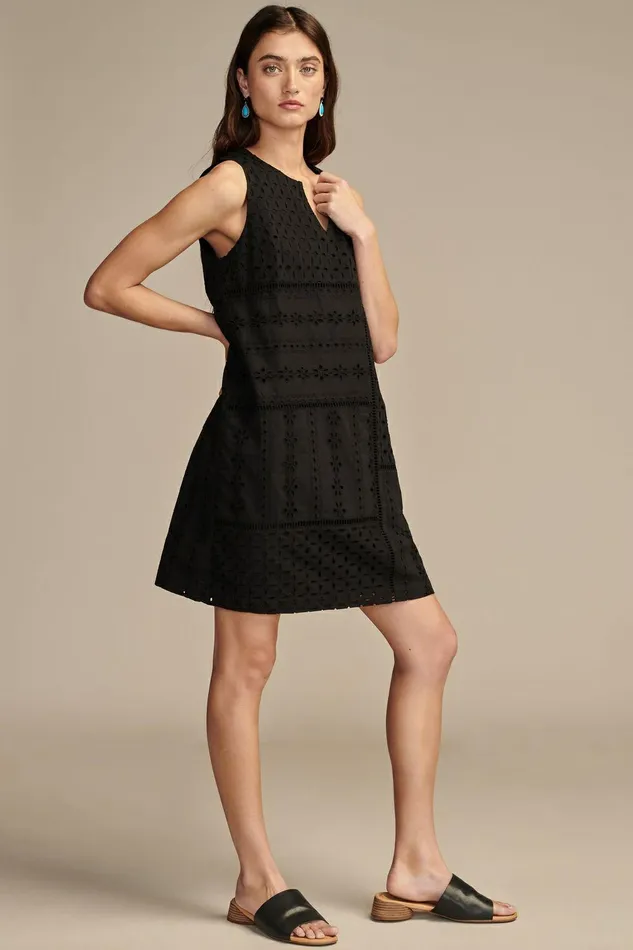 Lucky Brand Dresses Eyelet Mix Shift Mini Dress Meteorite 8211 Women