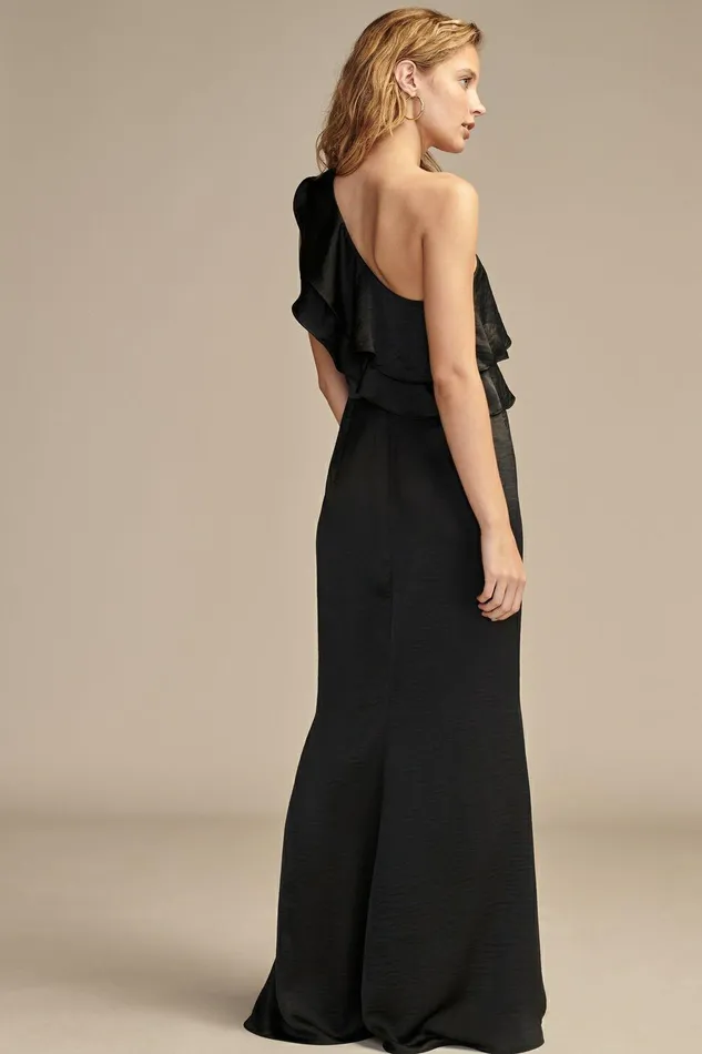 Lucky Brand Dresses One Shoulder Ruffle Dress Jet Black 8211 Women Lucky Brand Dresses One Shoulder Ruffle Dress Jet Black 8211 Women