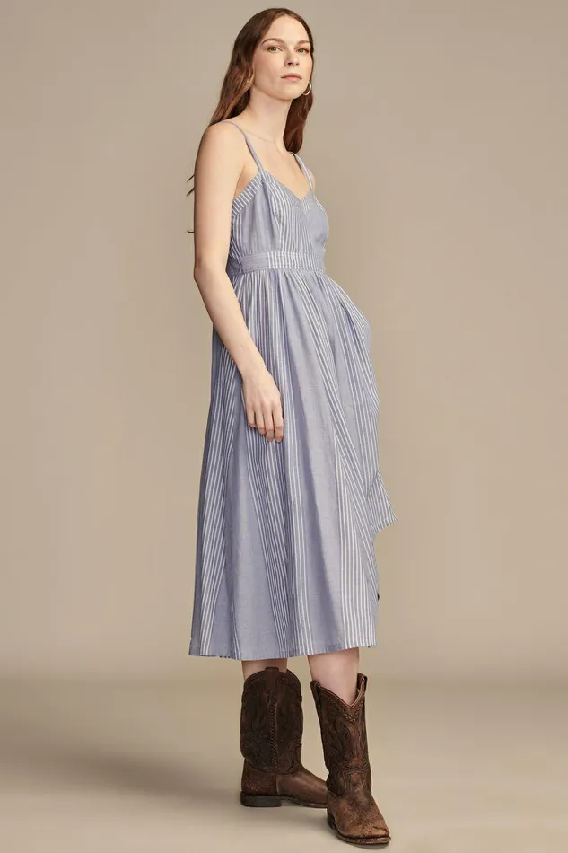 Lucky Brand Dresses Seamed Bodice Maxi Dress Blue Stripe 8211 Women