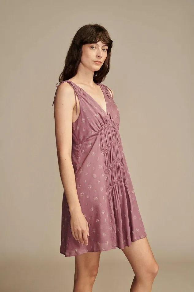 Lucky Brand Dresses Smocked V Dress Berry Multi 8211 Women