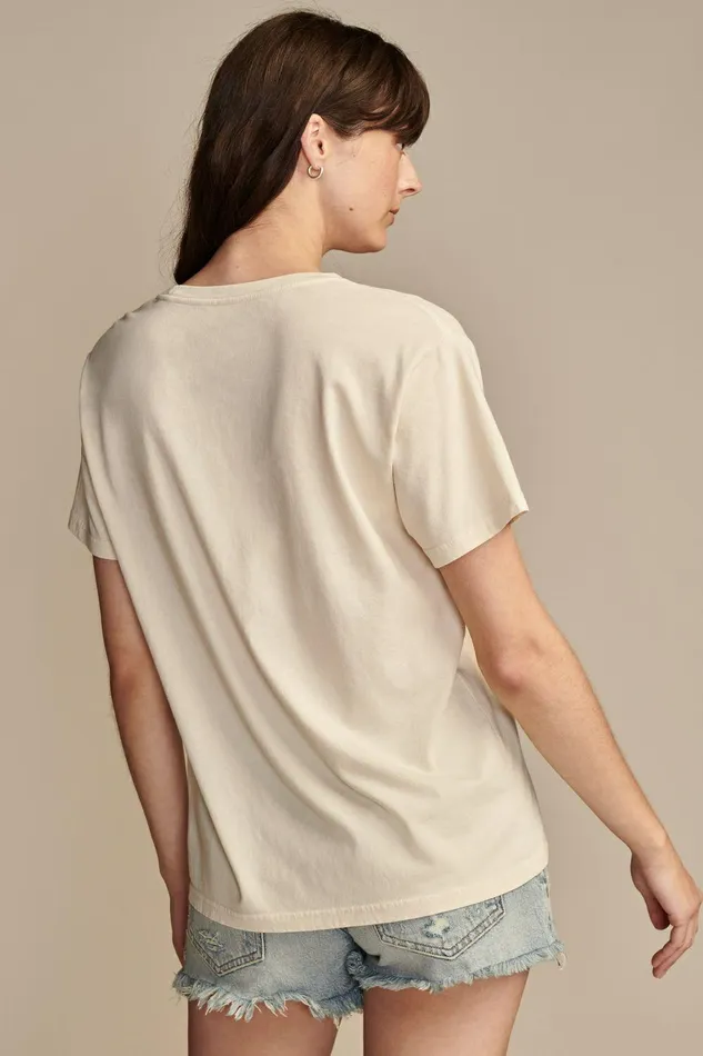 Lucky Brand Graphic Tees Corvette Boyfriend Tee White Cap Grey 8211 Women
