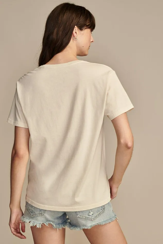 Lucky Brand Graphic Tees Corvette Boyfriend Tee White Cap Grey 8211 Women