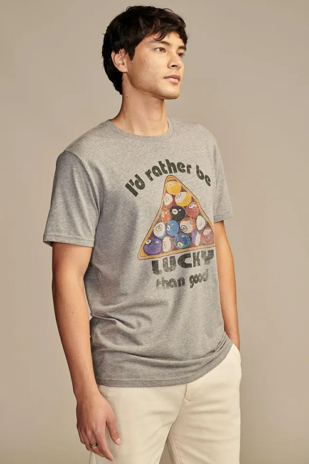Lucky Brand Graphic Tees Lucky Billiards Heather Grey 8211 Men