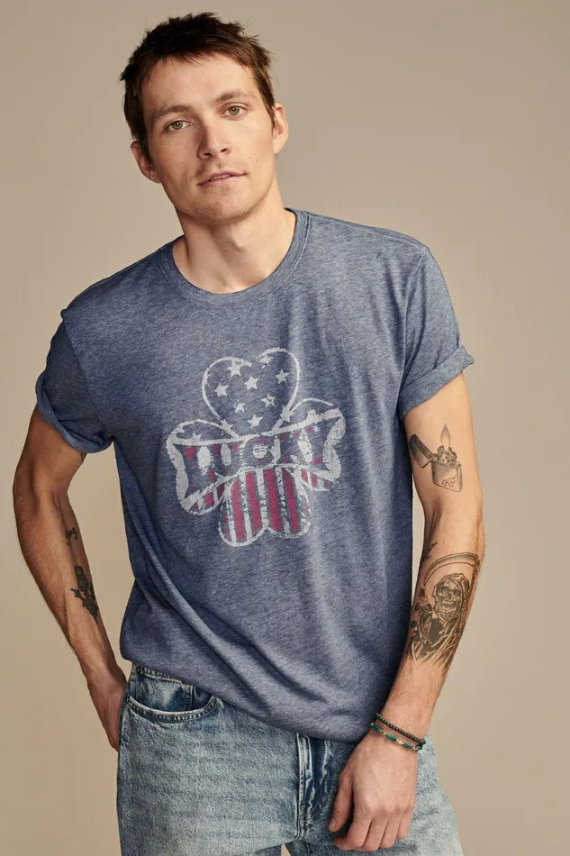 Lucky Brand Graphic Tees Lucky Clover Estate Blue 8211 Men
