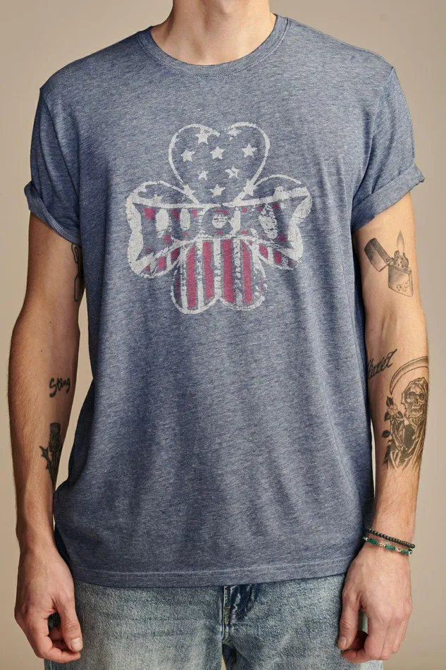 Lucky Brand Graphic Tees Lucky Clover Estate Blue 8211 Men