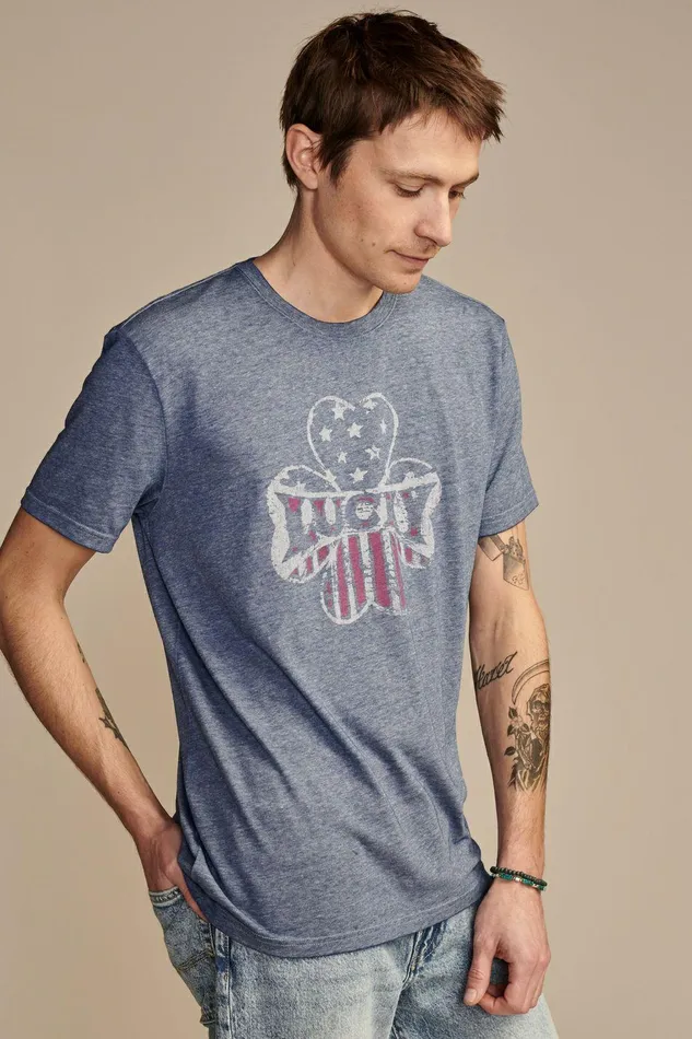 Lucky Brand Graphic Tees Lucky Clover Estate Blue 8211 Men