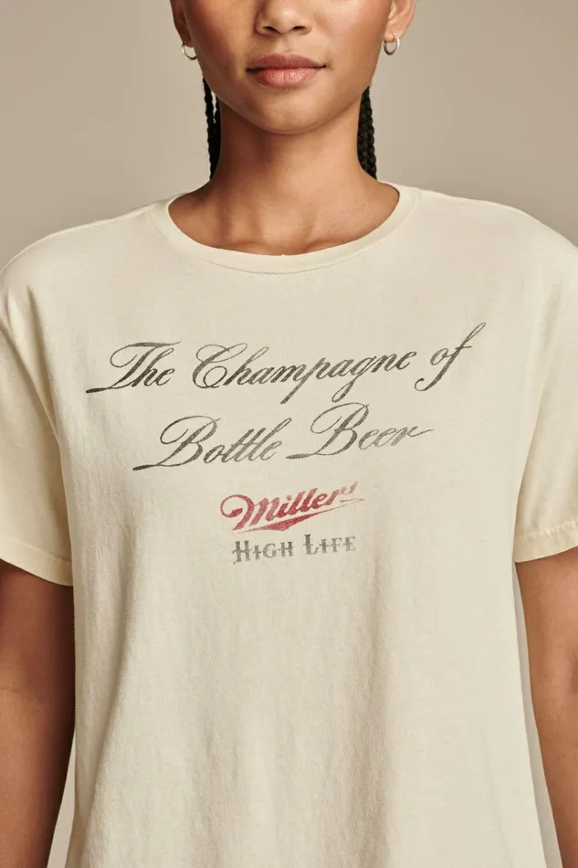 Lucky Brand Graphic Tees Miller Champagne Of Beer Silver Birch 8211 Women