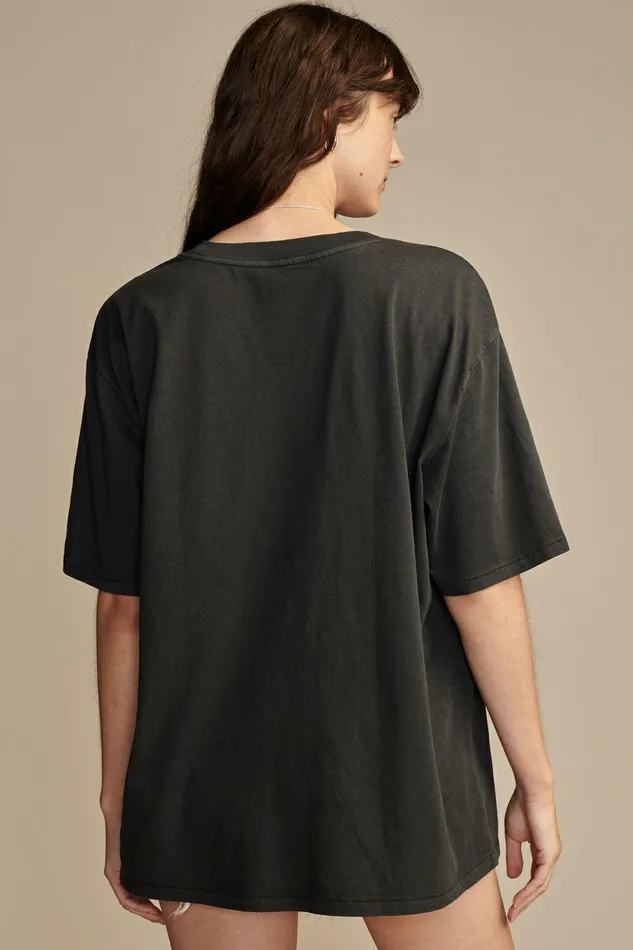 Lucky Brand Graphic Tees Miller High Life Oversized Tee Jet Black 8211 Women