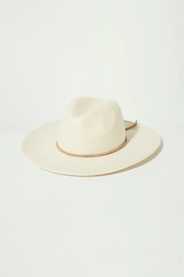 Lucky Brand Hats Cream Leather Braided Ranger Natural 8211 Women