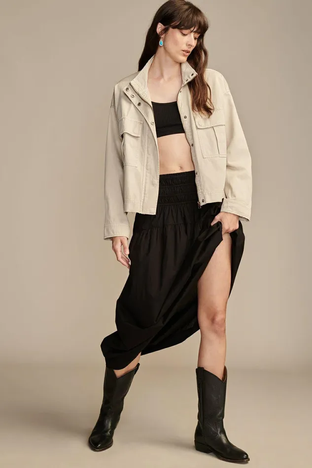 Lucky Brand Jackets and Outerwear Cropped Utility Jacket Tofu 8211 Women