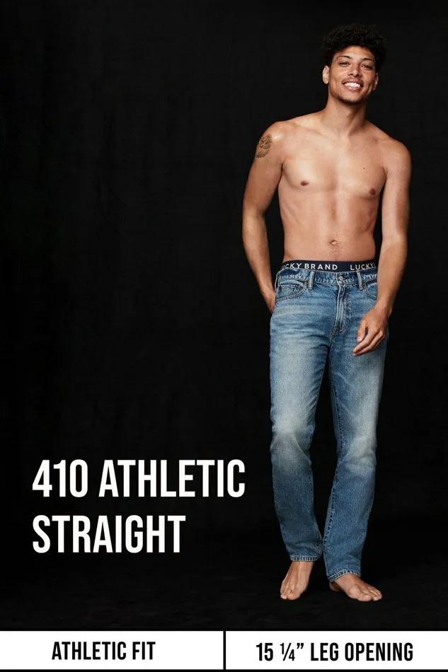 Lucky Brand Jeans 410 Athletic Straight Premium Coolmax Stretch Jean Royce 8211 Men