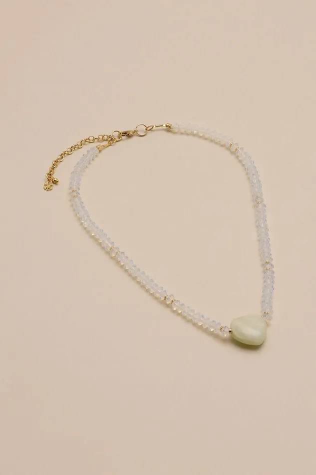 Lucky Brand Jewelry Heart Charm Beaded Necklace Gold 8211 Women