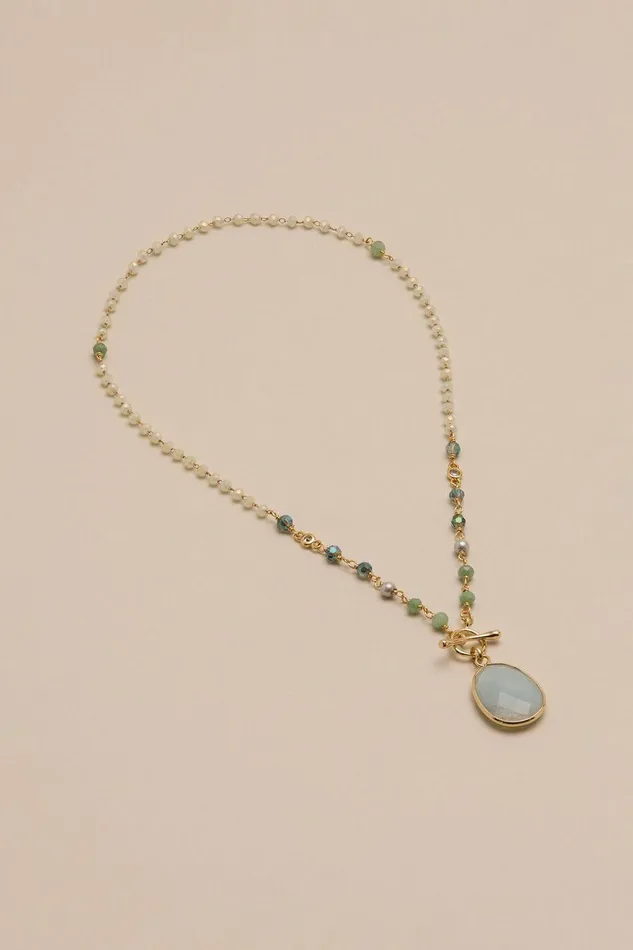 Lucky Brand Jewelry Jade Beaded And Pendant Necklace Gold 8211 Women