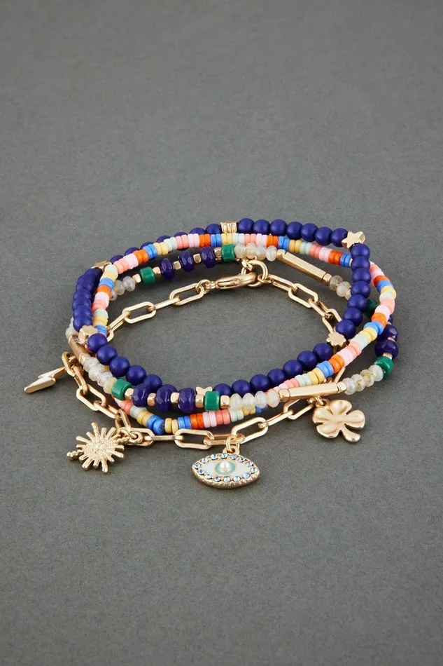 Lucky Brand Jewelry Multi Color Lucky Charm Bracelet Set Gold 8211 Women