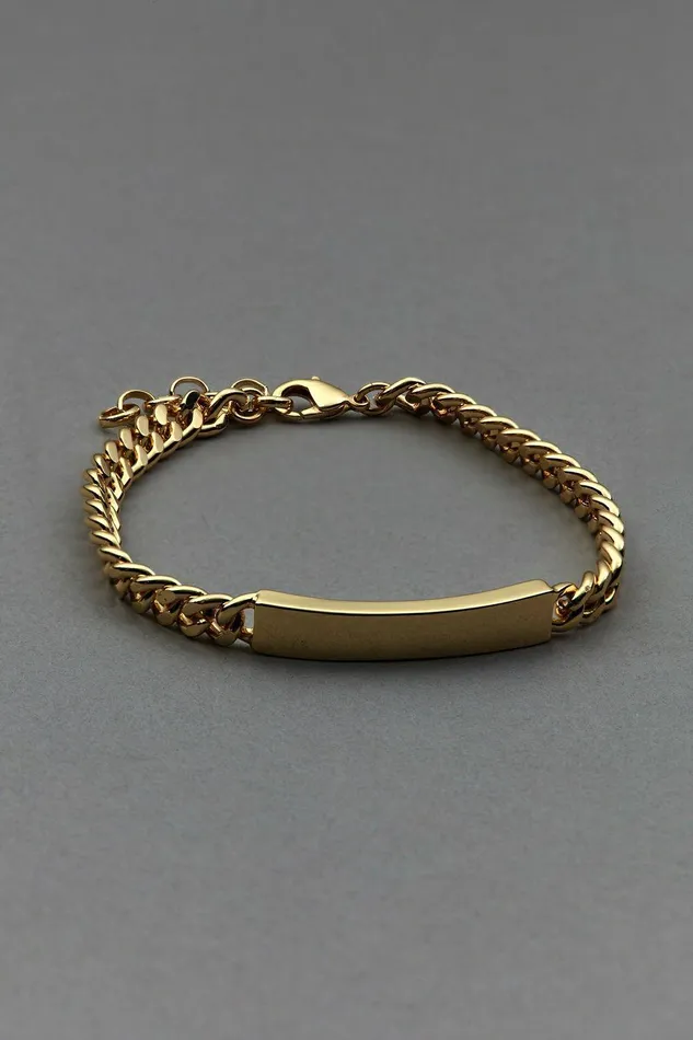 Lucky Brand Jewelry Name Plate Link Bracelet Gold 8211 Women