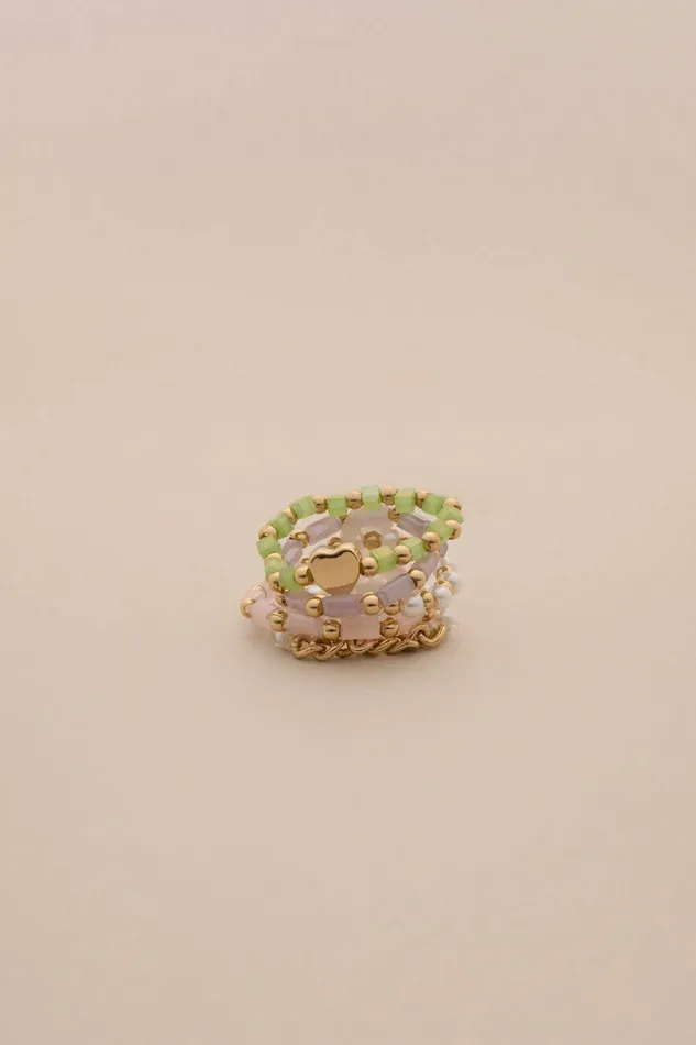 Lucky Brand Jewelry Pearl And Beaded Ring Stack Gold 8211 Women