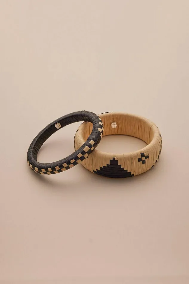 Lucky Brand Jewelry Raffia Bangle Set Silver 8211 Women