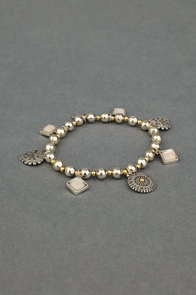 Lucky Brand Jewelry Two Tone Heart Charm Bracelet Two Tone 8211 Women