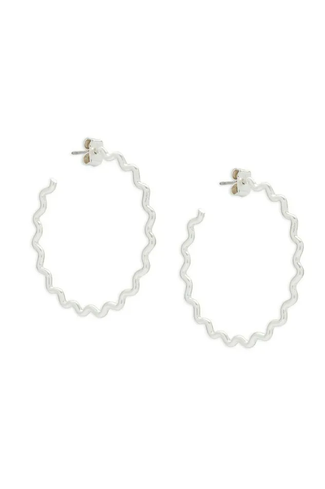 Lucky Brand Jewelry Zig Zag Hoop Silver 8211 Women