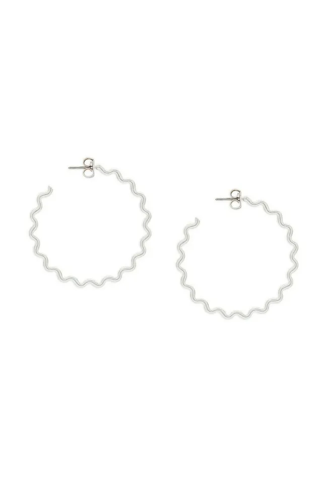 Lucky Brand Jewelry Zig Zag Hoop Silver 8211 Women