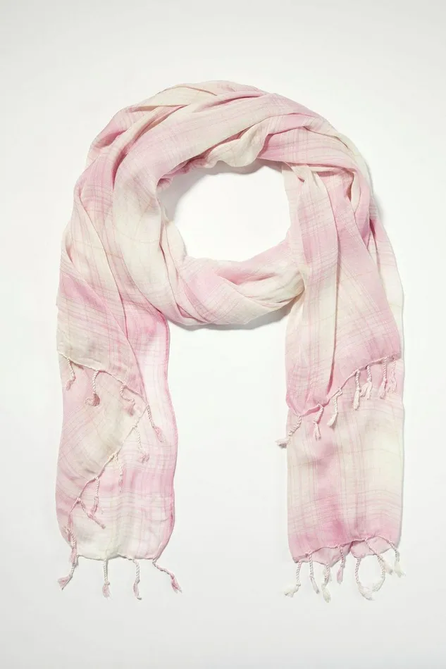 Lucky Brand Scarves and Bandanas Plaid Scarf Dark Pink 8211 Women