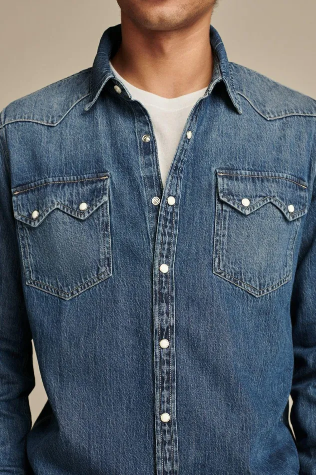 Lucky Brand Shirts and Tops Sawtooth Denim Western Shirt Anchor 8211 Men