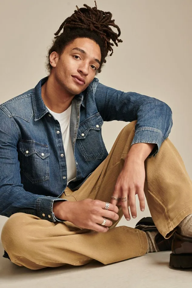 Lucky Brand Shirts and Tops Sawtooth Denim Western Shirt Anchor 8211 Men