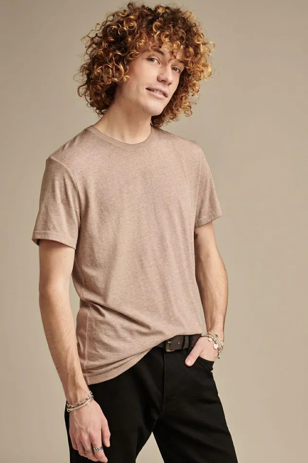 Lucky Brand Shirts and Tops Venice Burnout Crew Neck Tee Deep Taupe 8211 Men