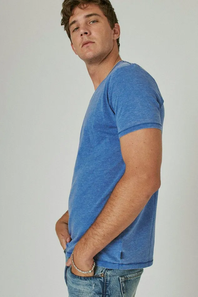 Lucky Brand Shirts and Tops Venice Burnout VeeNeck Tee Monaco Blue 8211 Men