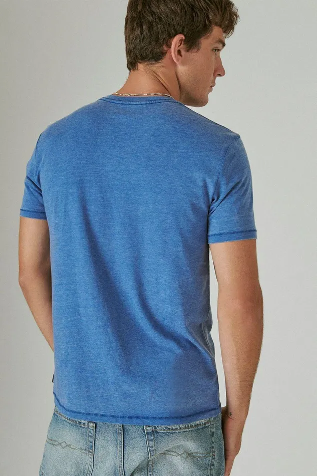 Lucky Brand Shirts and Tops Venice Burnout VeeNeck Tee Monaco Blue 8211 Men