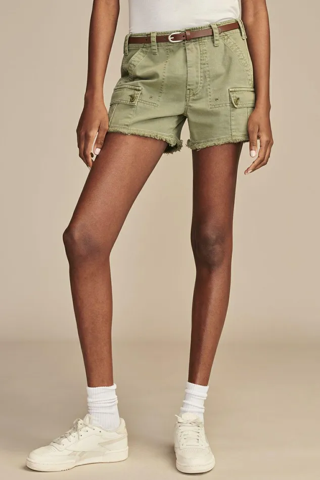 Lucky Brand Shorts Raw Hem Utility Short Four Leaf Clover 8211 Women