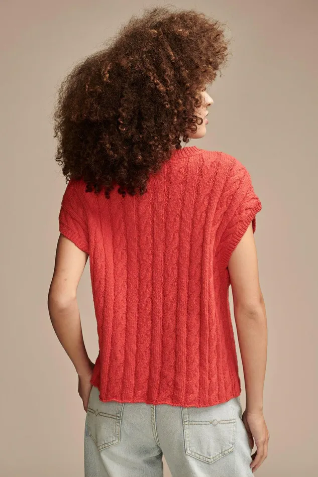 Lucky Brand Sweaters and Sweatshirts Baby Cable Crew Sweater Bittersweet 8211 Women