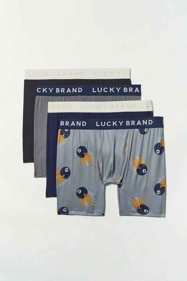 Lucky Brand Underwear and Sleepwear 4 Pack Essential Soft Boxer Briefs Multi 8211 Men