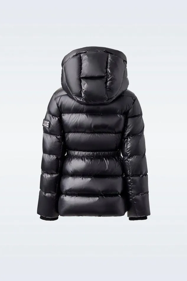 Mackage Coats and Jackets Kids AlannisT Lustrous Medium Down Parka With Hood For Toddlers 26 Years Black